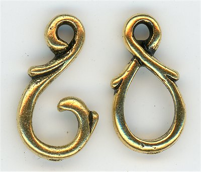 94-6106-12 Tierracast Vine Hook and Eye Clasp Set Antique Gold